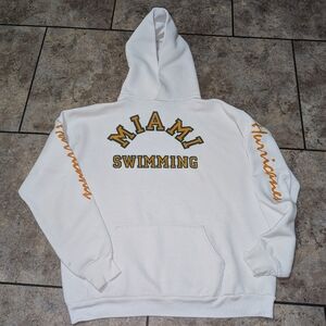 Miami Hurricanes Swimming Vintage Late 80s Hoodie Men's Medium